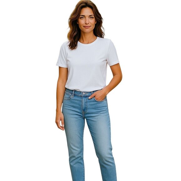 Chico’s So Slimming Girlfriend Crop Jeans Blue Size 1(M Short) Coastal Preppy - Picture 1 of 13